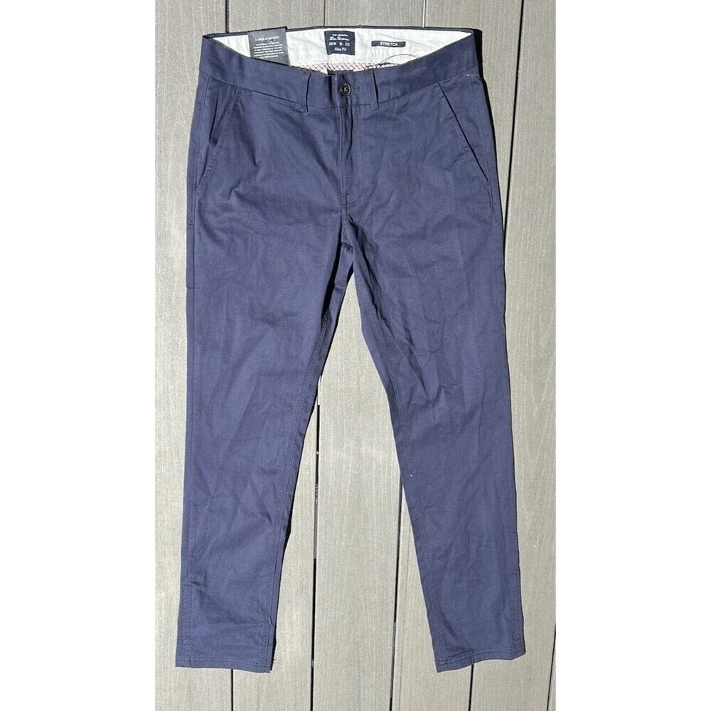 Ben Sherman Pants Slim Fit Stretch Men's Size 30 W X 32 L Navy Blazer 5 Pocket